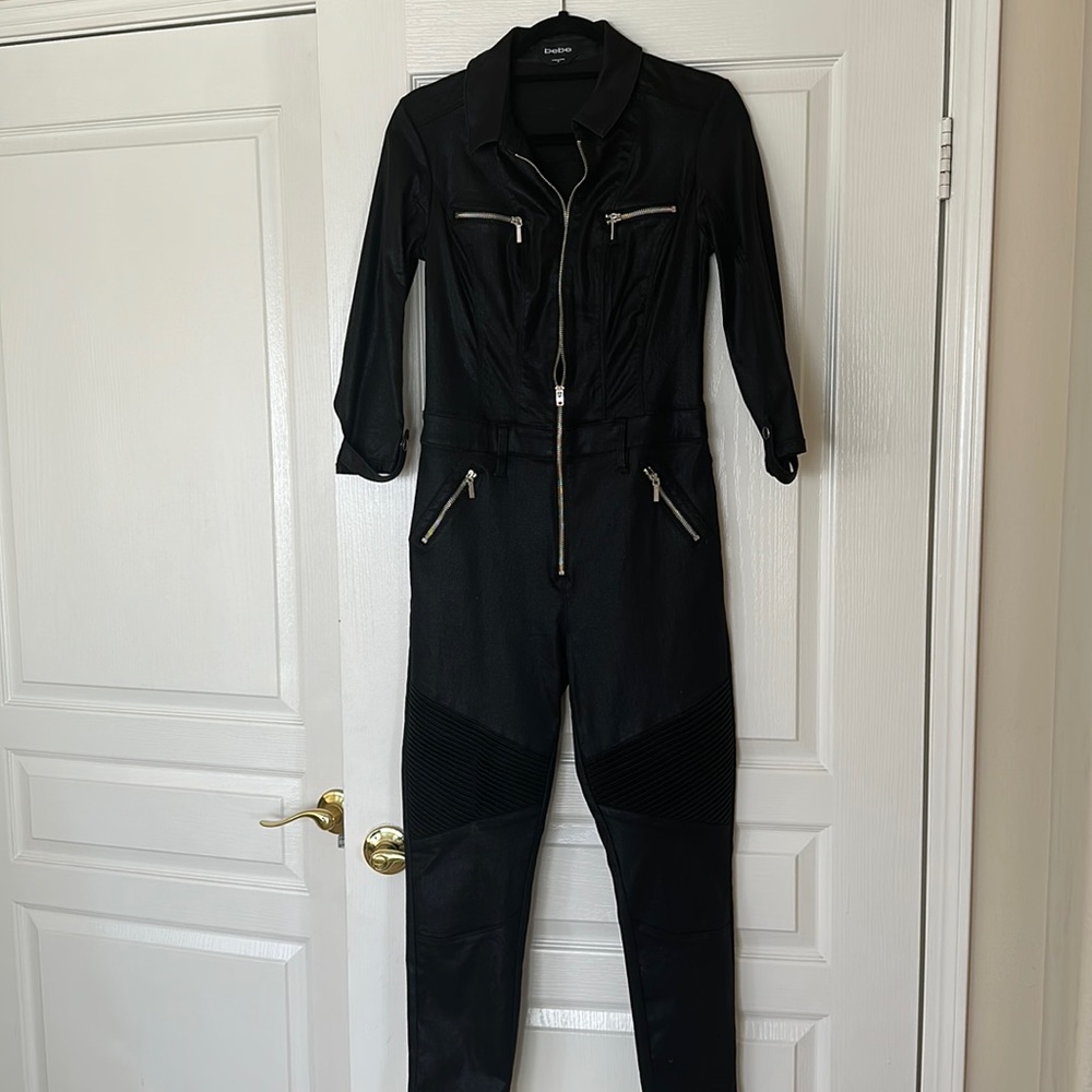 Bebe beautiful moto jumpsuit in black. Worn few times only.